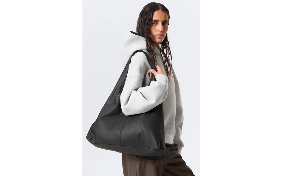 Faux Leather Slouchy Shoulder Bag