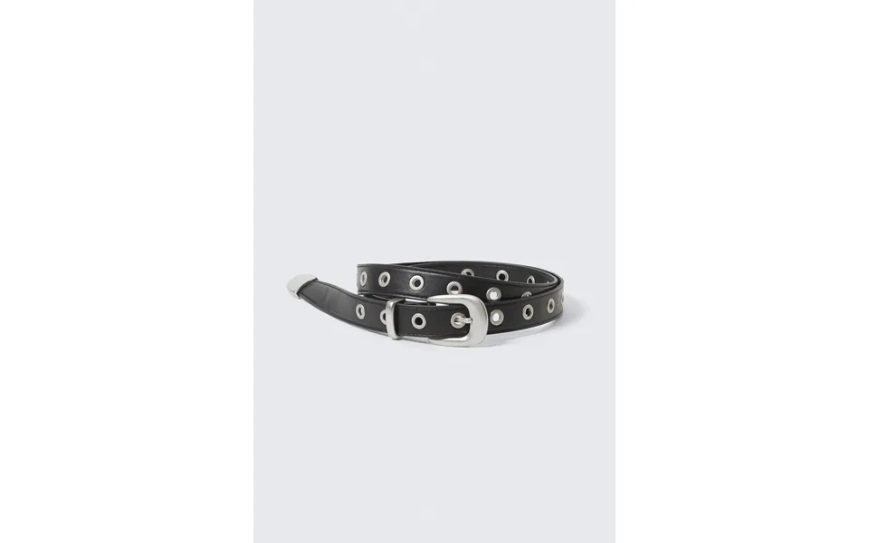 Metal Eyelet Faux Leather Belt