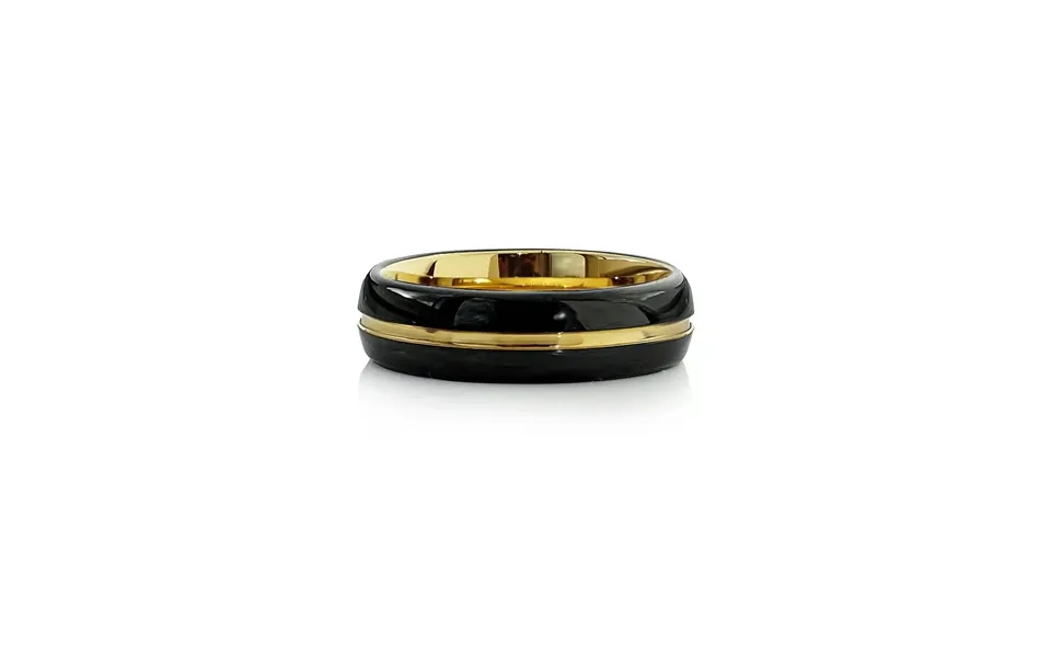Tungsten Ring Sort & Guld Bred
