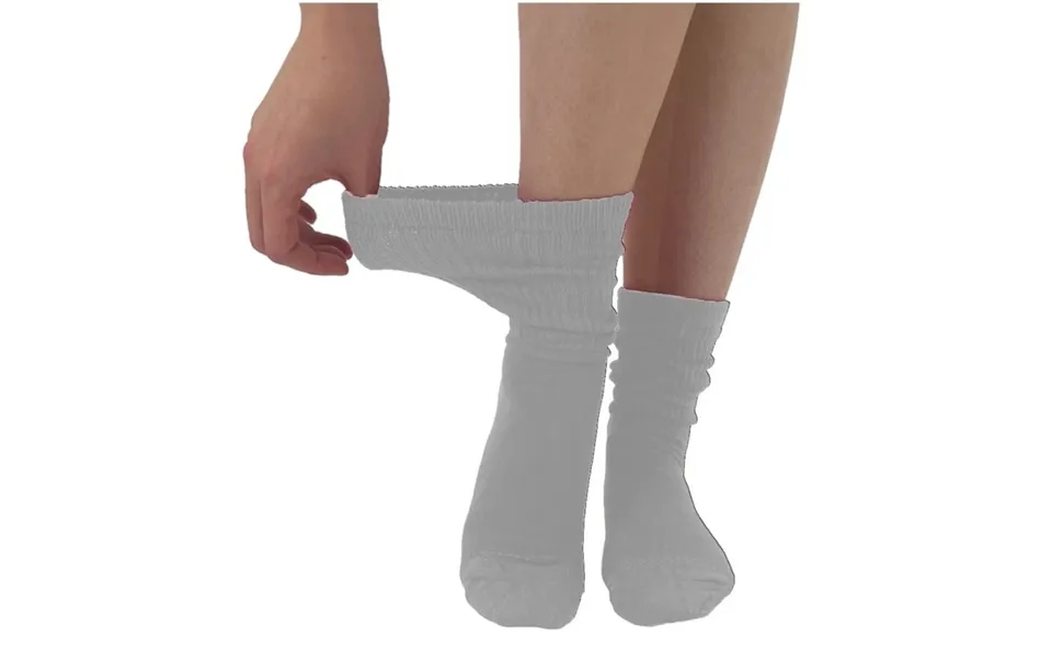 Bambus Sokker Med Ekstra Vidde - White