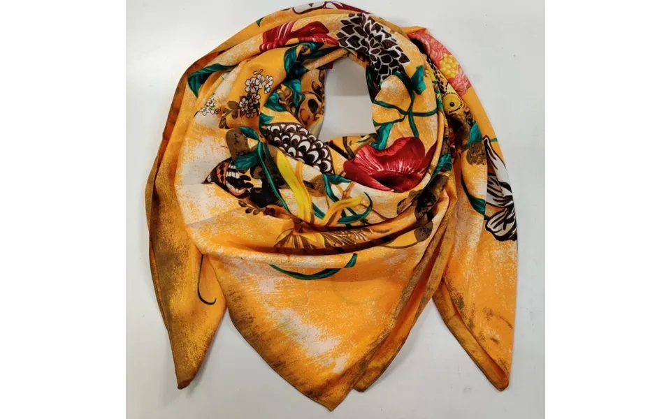 Silke Tørklæde Gul Heste