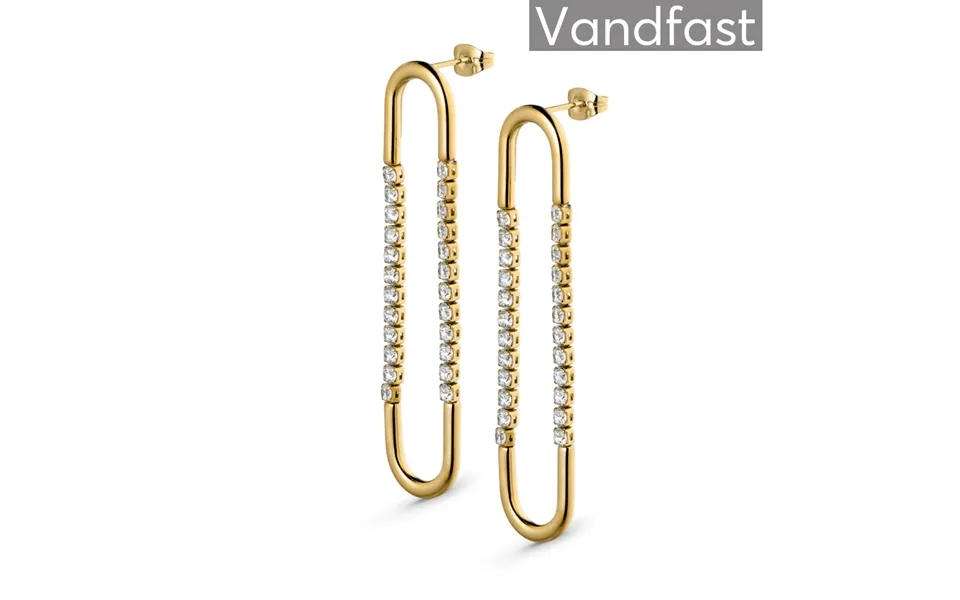 Annebrauner Ellipse Øreringe 18k Guldbelagt