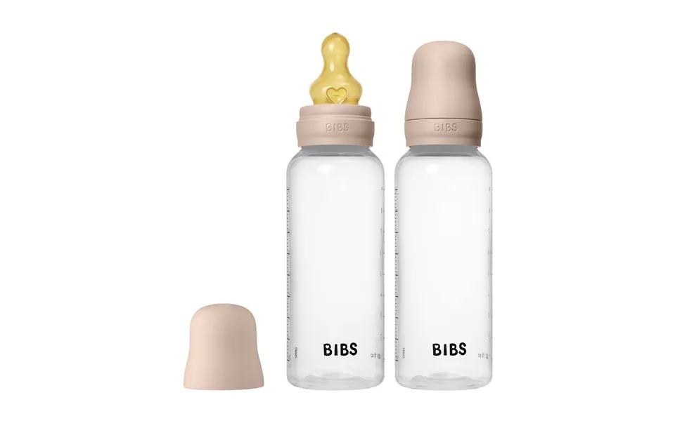 Bibs Baby Bottle Round Latex 2 Pack 270 Ml Medium Flow Blush 2 Stk