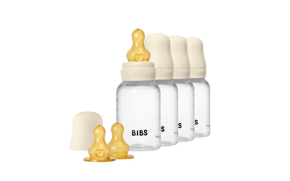 Bibs Baby Bottle Round Latex 4 Pack 150 Ml Ivory 4 Stk
