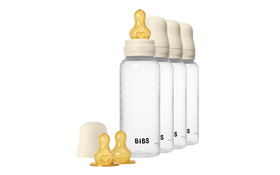 Bibs Baby Bottle Round Latex 4 Pack 270 Ml Ivory 4 Stk