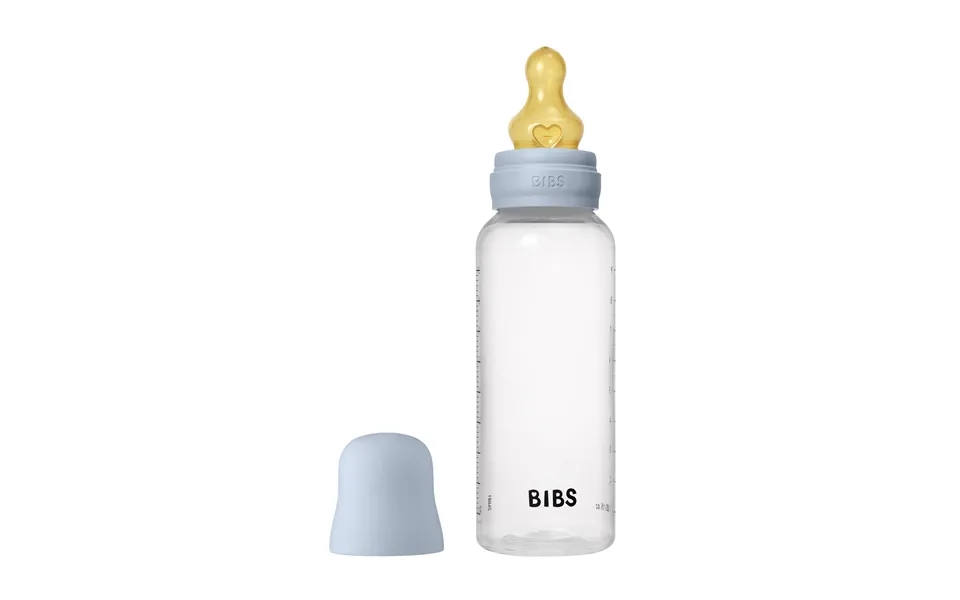 Bibs Baby Plast Bottle Naturgummi Medium Flow Baby Blue 270 Ml