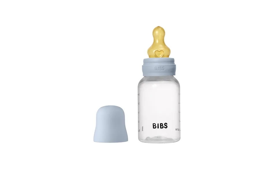 Bibs Baby Plast Bottle Naturgummi Slow Flow Baby Blue 150 Ml