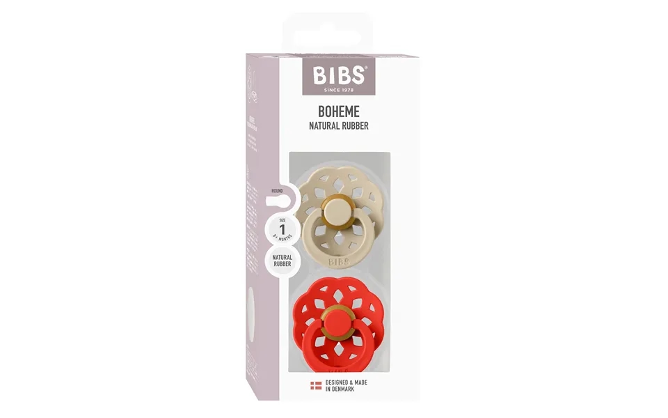 Bibs Pacifier Boheme 2 Pack Latex Size 1 Vanilla Candy Apple 2 Stk