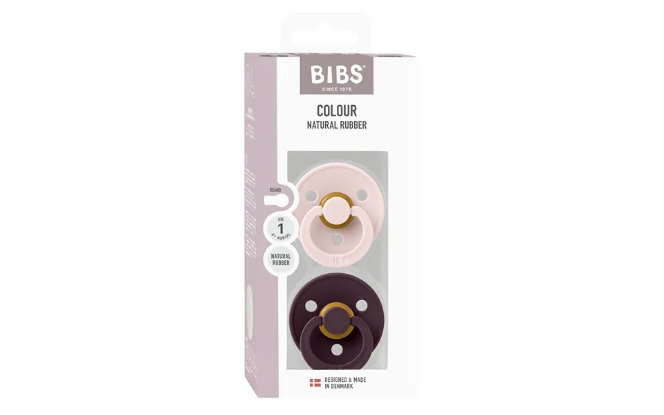 Bibs Pacifier Colour 2 Pack Latex Size 1 Petal Plum 2 Stk
