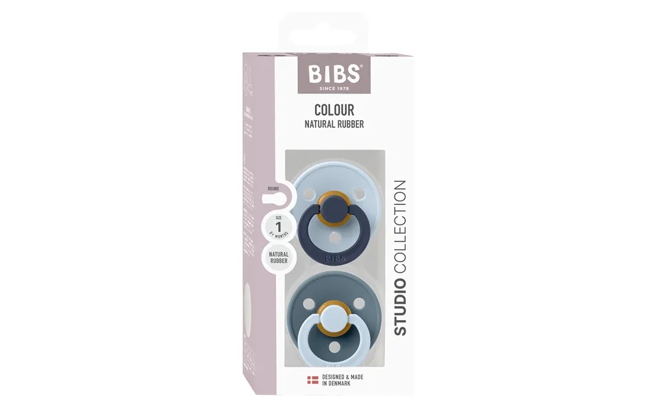Bibs Pacifier Studio Colour 2 Pack Fusion Latex Size 1 Baby Blue Petrol Mix 2 Stk