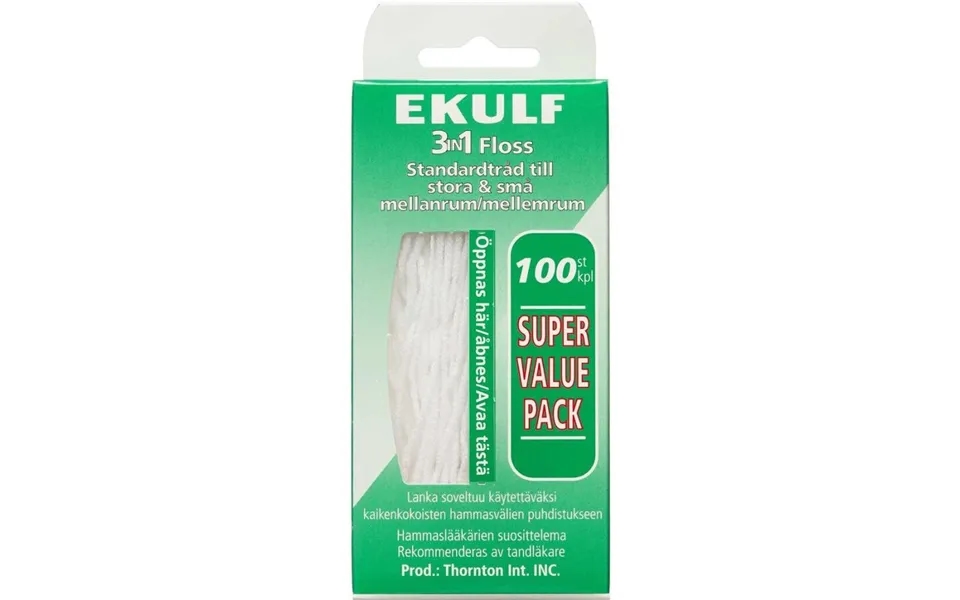 Ekulf 3i1 Floss Tråde 100 Stk