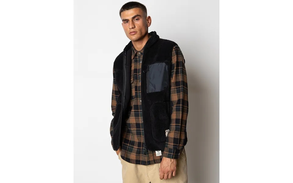 Fat Moose Wood Fleece Vest-black-s - S