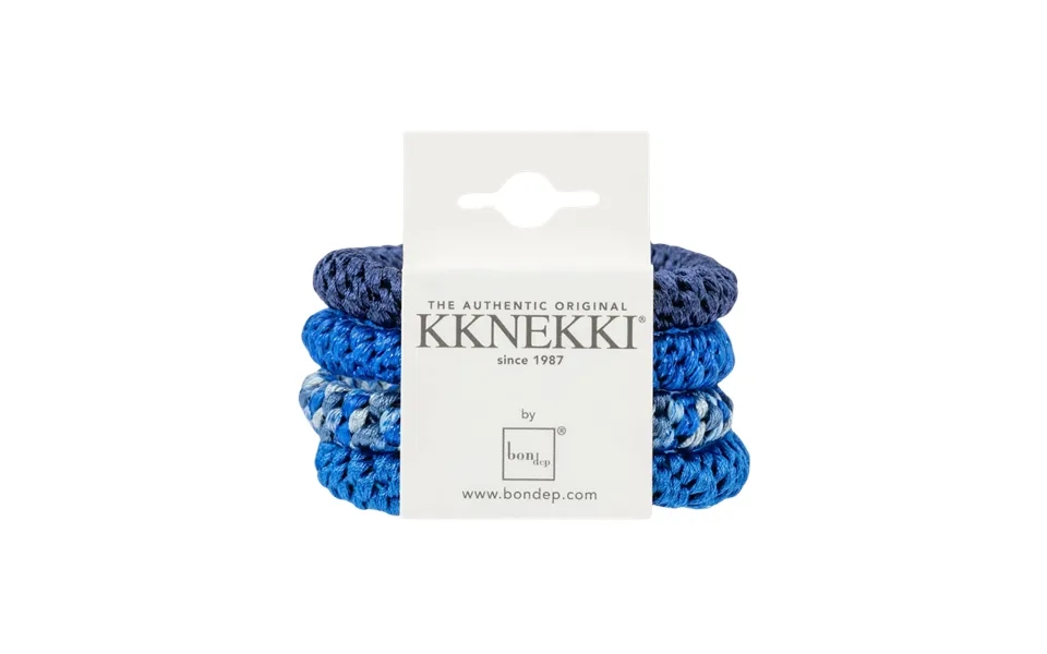 Kknekki Hårelastikker, Blå Glitter Mix - 4 Stk.