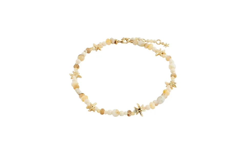 Prism Ankelkæde - Hvid Forgyldt