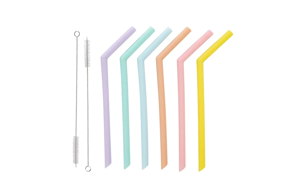 Silikone Sugerør - 6 Stk.