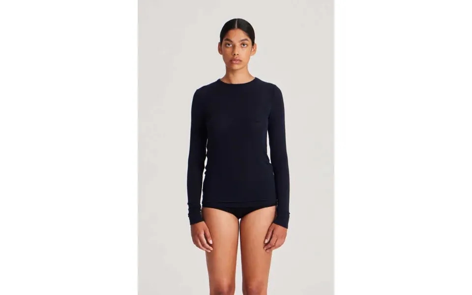 Thyra Wool Langærmet T-shirt - Midnight Blue