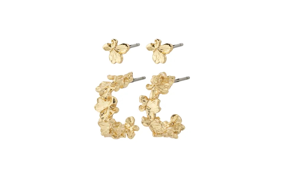 Zhuri 2-i-1 Sæt Øreringe - Forgyldt