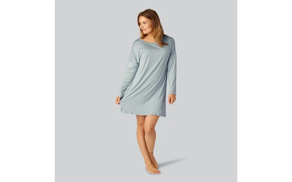 Bambus Natkjole Langærmet I Lyseblå Til Kvinder
