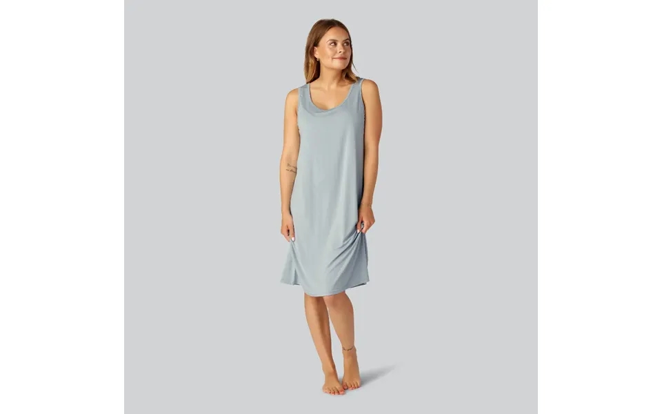 Bambus Natkjole M. Bred Strop I Lyseblå