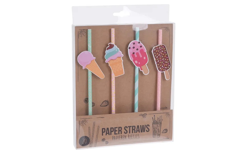 Party Collection Papirsugerør Is 20 Stk.
