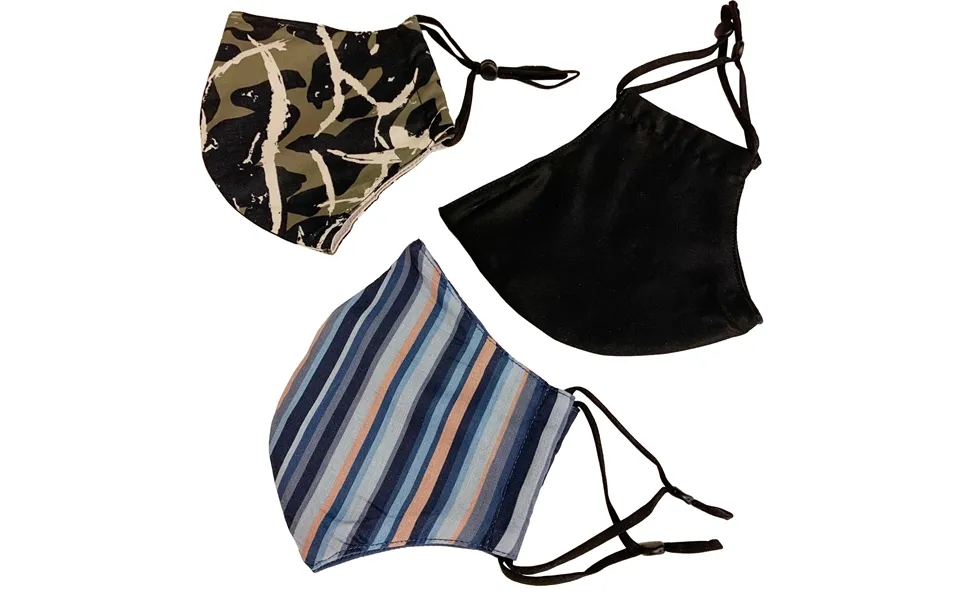 Mundbind I Bomuld Med 3 Maskuline Prints