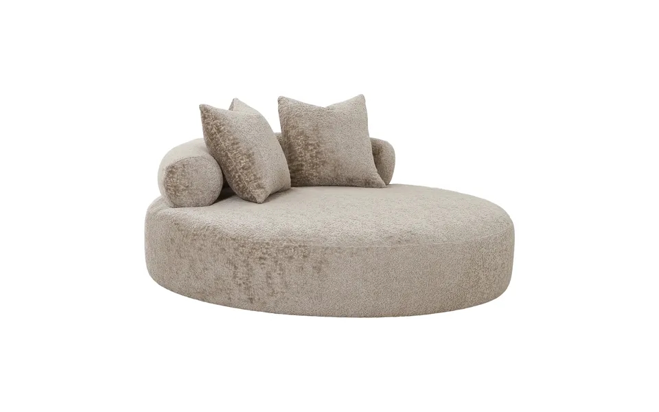 Cairo Daybed - Daybed Med 2 Puder I Chenille, Rund, Natur Hn1251