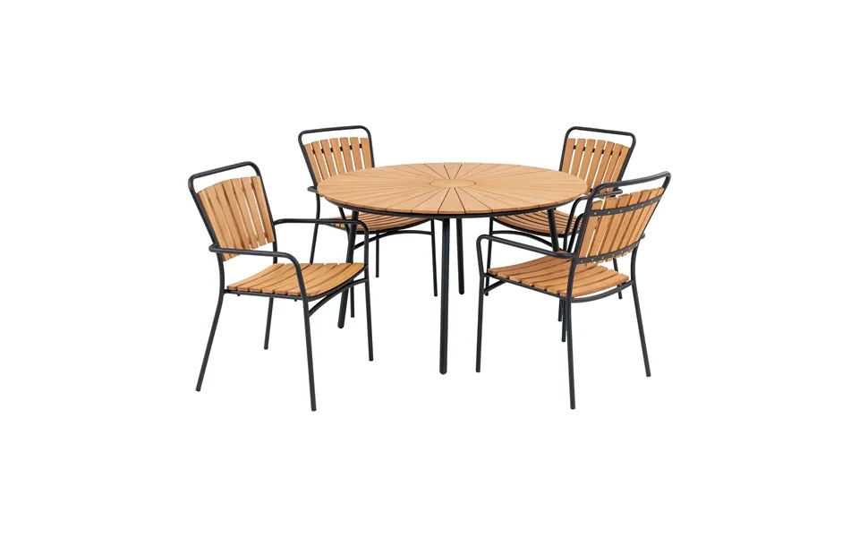 Cleveland Havemøbelsæt - Spisebord Og 4 Spisebordsstole