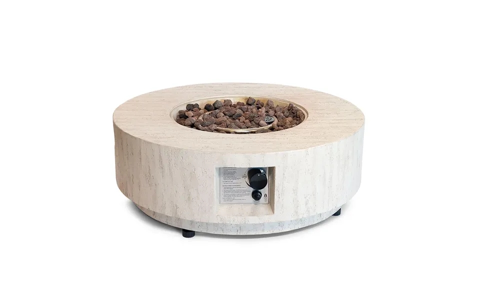 Estate Round 76 Travertin - Rundt Gaspejs Ildbord