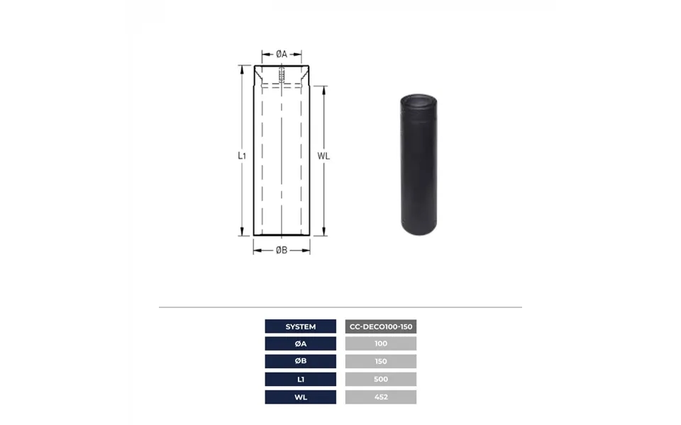 Lige Rør 500mm - Cc-deco 100-150
