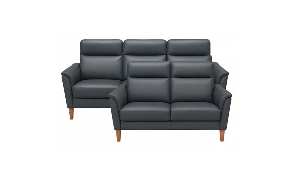 Sæby Sofasæt Sort Lædersofa