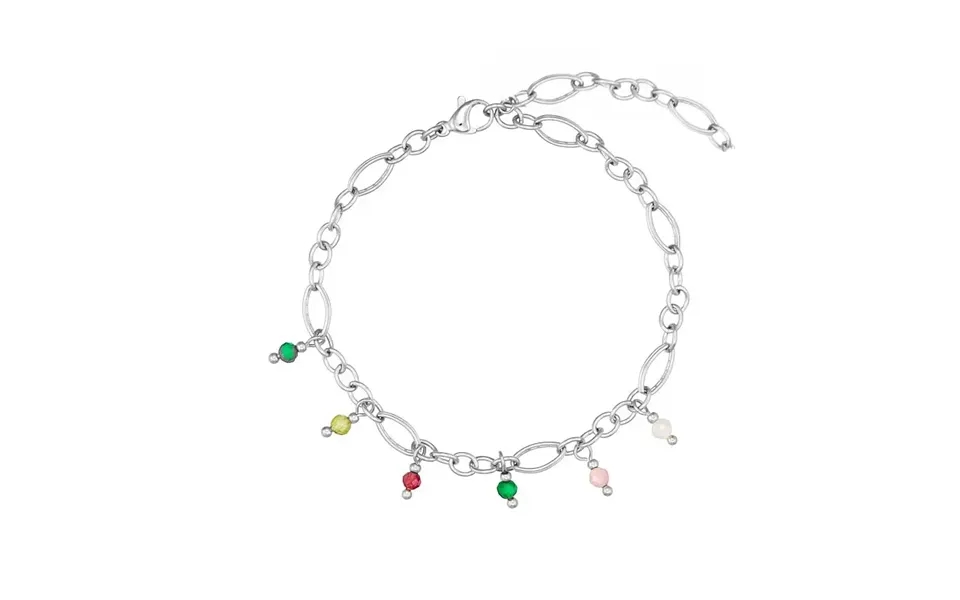 Ankelkæde Med Ædelsten I Stål