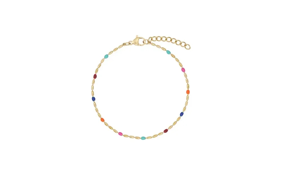 Armbånd I Forgyldt Stål Med Emaljekugler - 14 Karat Forgyldning