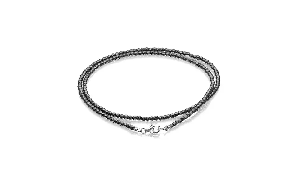 Før 375,- Hæmatit Kæde Med Facetter Og Sølvlås - 70 Cm