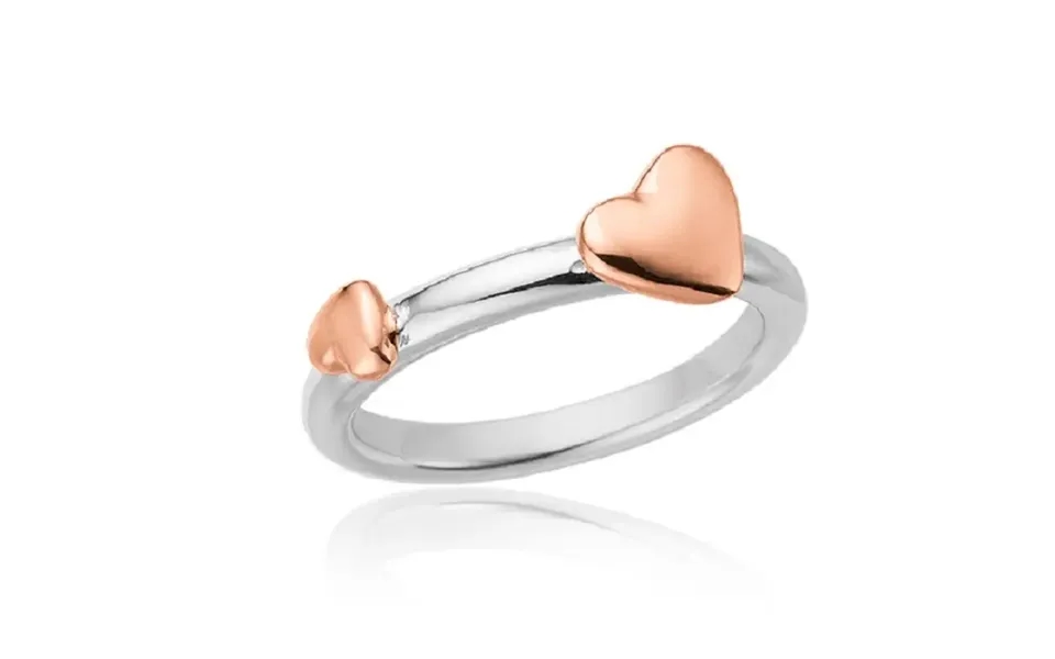 Ring Med Hjerter I Rosaforgyldt Sølv - 58