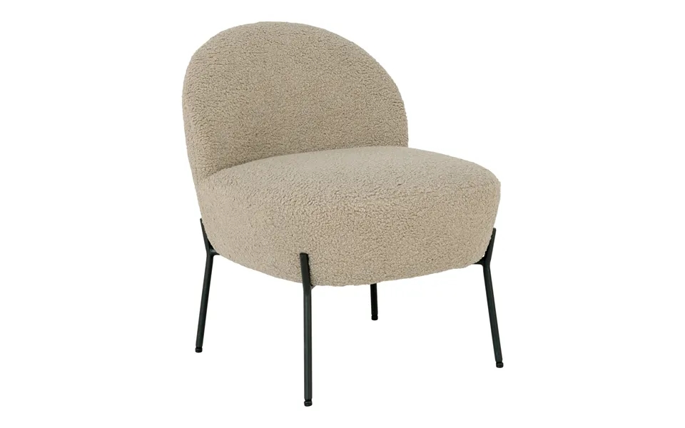 House Nordic Merida Lænestol - Gråbrun Kunstig Lammeskind Og Sort Stål