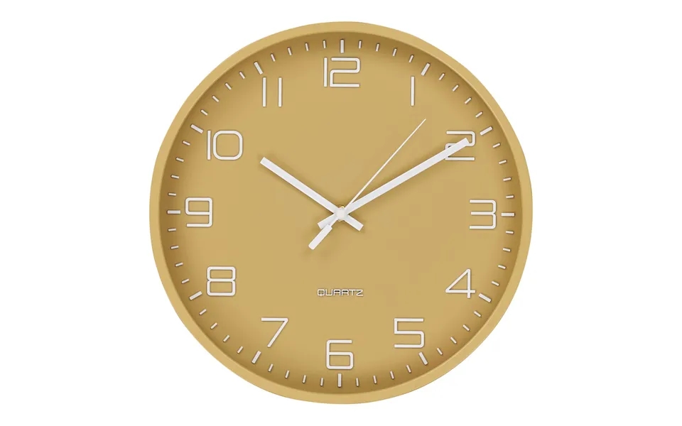 House Nordic Rosolini Vægur, Lydløs, Rund - Glas Og Okker Plastik Ø30