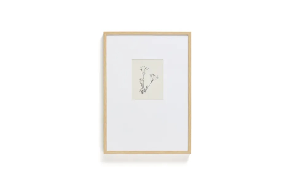 Kave Home Lirena Billede, Rektangulær - Botanisk Illustration Og Ramme 70x50