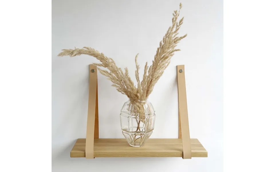 Nocnoi Harre Vig Væghylde - Olieret Egetræ M. Natur Læderstrop, 50-100 100x20 Cm