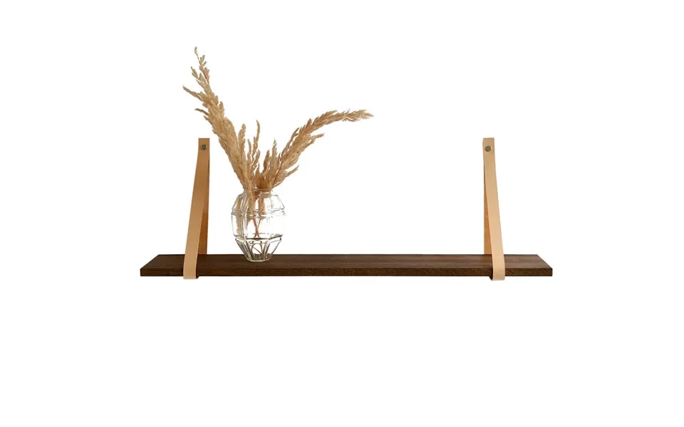 Nocnoi Harre Vig Væghylde - Røget Egetræ M. Natur Læderstrop, 50-100 Cm