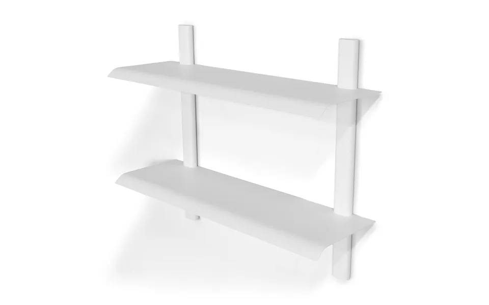 Spinder Hola 3 Væghylde, M. 2 Hylder - Hvid Stål