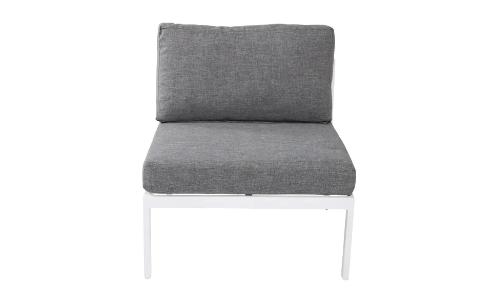 Venture Design Copacabana Lyx Midter Modul Til Havehjørnesofa - Grå Olefin Hynder Og Hvid Aluminium