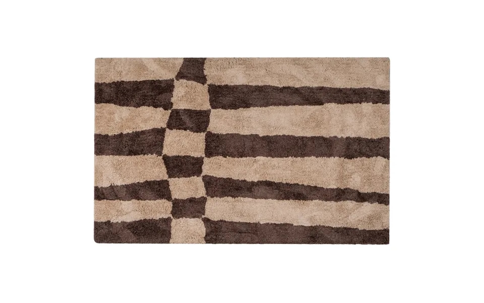 Woood Fafa Gulvtæppe, Grafisk Design, Rektanglær - Natur Brund Uld Bomuld 300x200