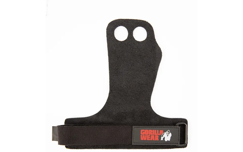 2-hole Leather Lifting Grips Svart