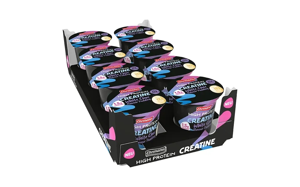 8 X Ehrmann High Protein Creatine Pudding 230 G White Chocolate