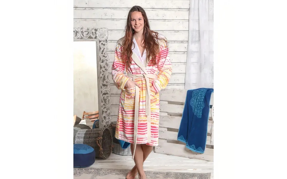 Morgenkåbe - Gul Orange Pink