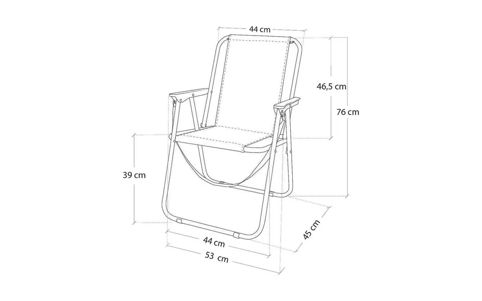 Aktive Strandstol Sømand - Hvid Marineblå, 44 × 45 × 76 Cm