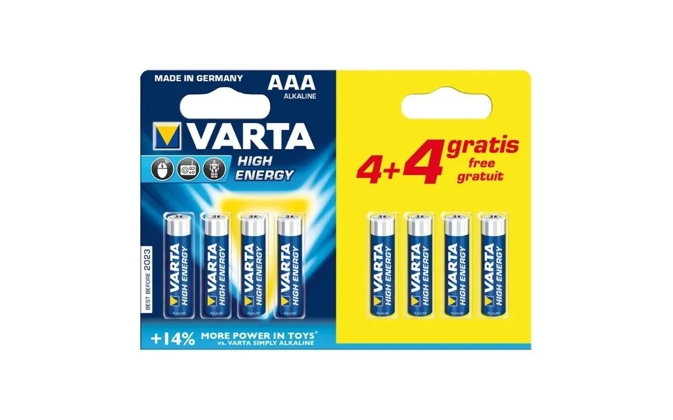 Batterier Aaa Varta High Energy 1,5 V - 8 Stk. Alkaline