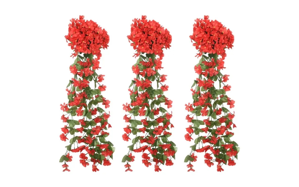 Blomsterguirlander Til Jul 3 Stk. 85 Cm Rød