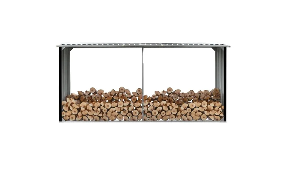 Brændeskur 330 X 92 X 153 Cm Galvaniseret Stål Antracitgrå