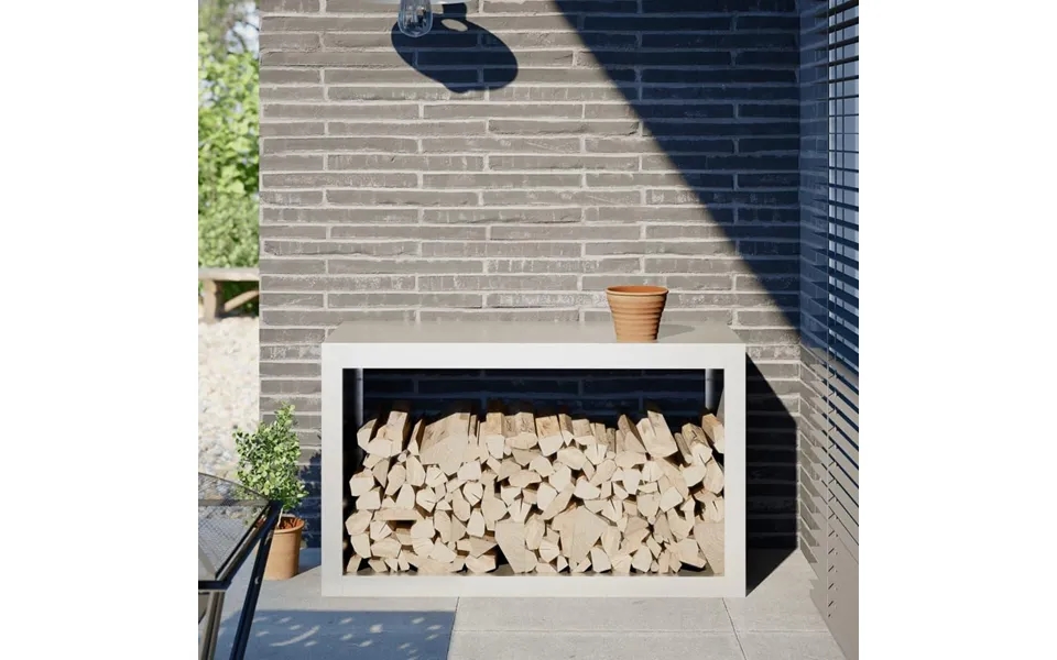 Brændestativ 100x40x60 Cm Stål Hvid